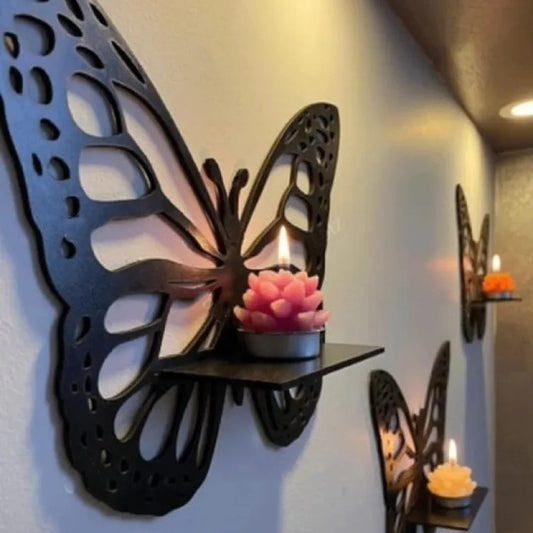 Lifestyle Glory Decorative Butterfly Wooden Wall Shelf – Premium Wall Art & Home Decor