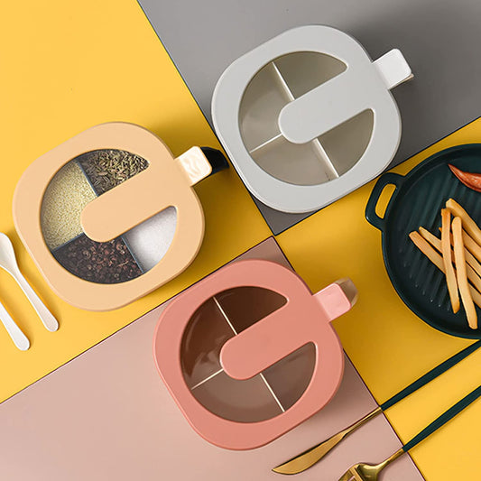 4 Grid Masala Box with Spoon