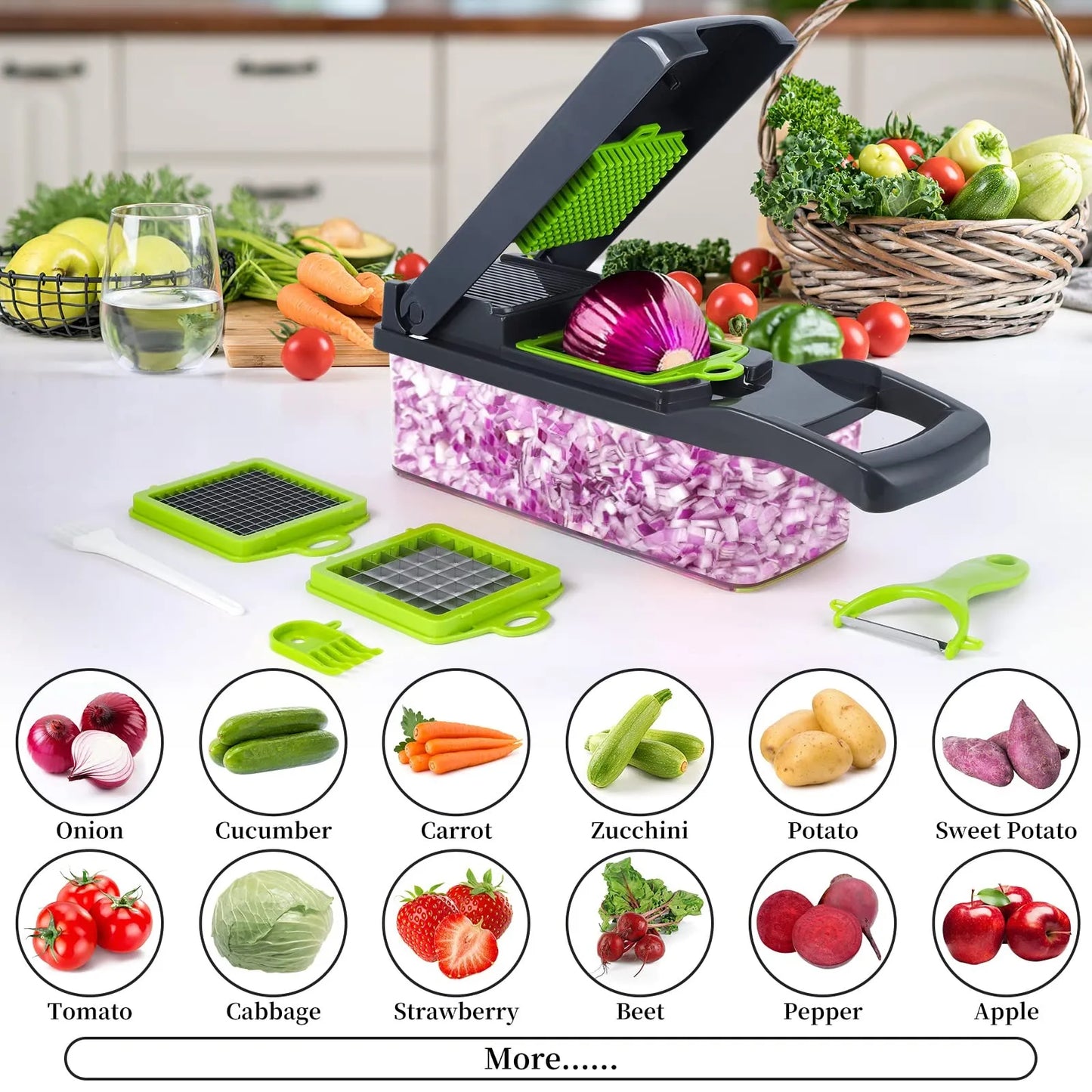 16-in-1 Vegetable Cutter & Slicer for Kitchen