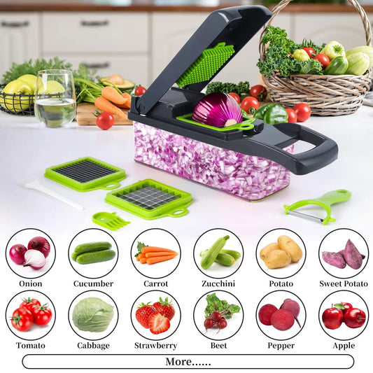 16-in-1 Vegetable Cutter & Slicer for Kitchen